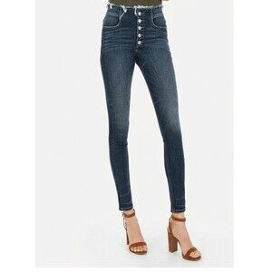 Express Stretch+ High Rise Ankle Skinny Jeans Distressed Medium Wash - Size 6